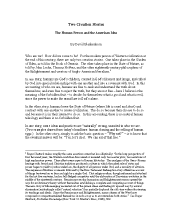 Two Creation Stories: The Human Person and the American Idea